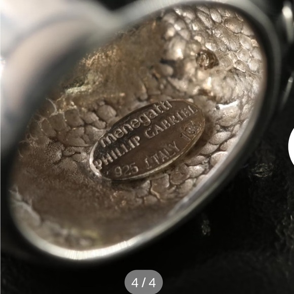 Dome-Shaped sterling Silver and 18k Gold Ring Scrollwork. By Phillip Gabriel - Picture 4 of 6